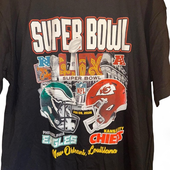 Philadelphia Eagles Kansas City Chiefs Shirt Mens Large NFL Football Super Bowl - Picture 2 of 7